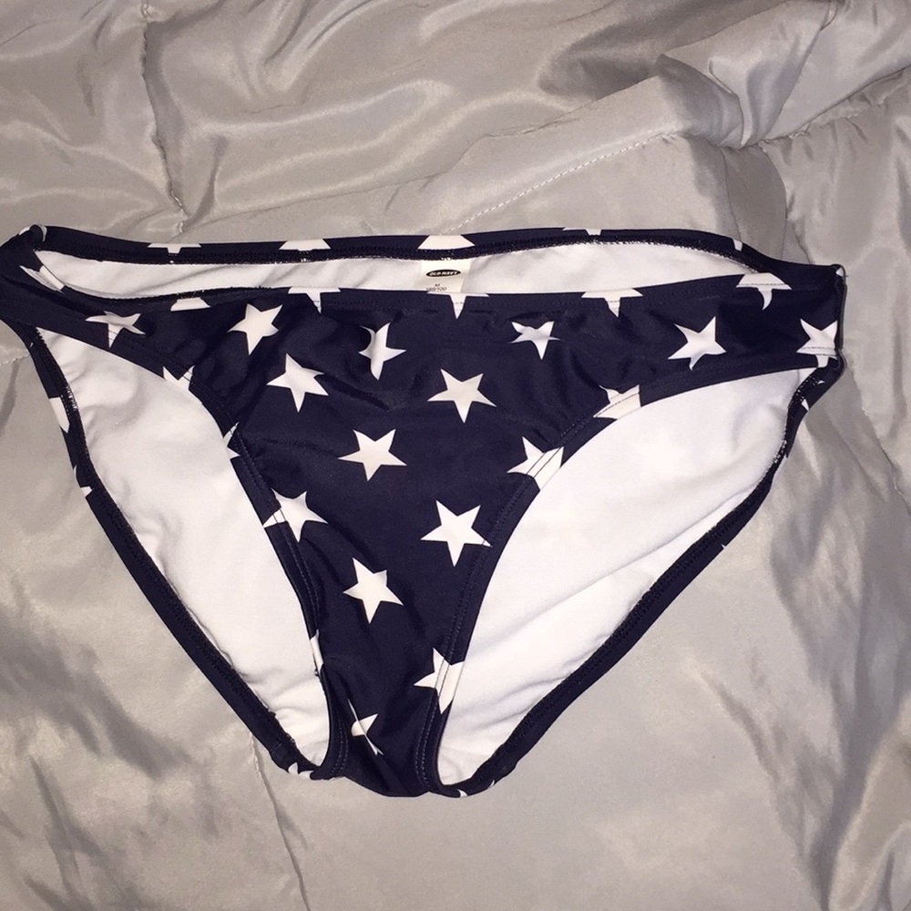 Navy with white stars bikini bottom